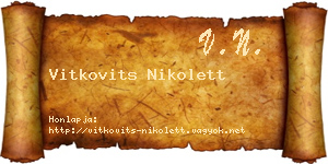 Vitkovits Nikolett névjegykártya